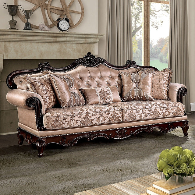 Veracruz Sofa, Light Brown/Dark Cherry