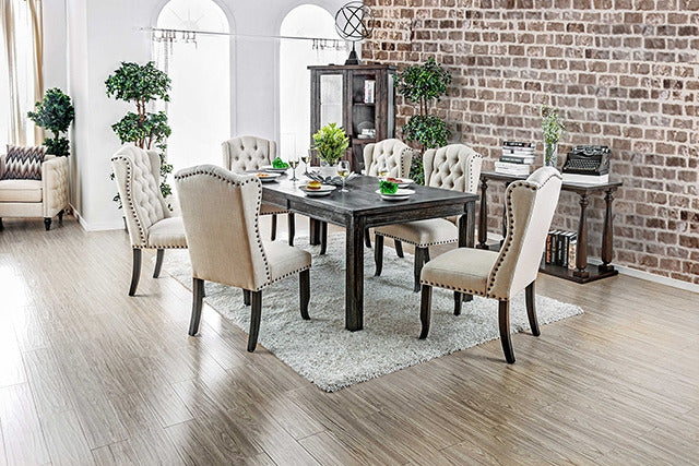 Sania 9 Pc Dining Table Set, Antique Black/Beige - view 2
