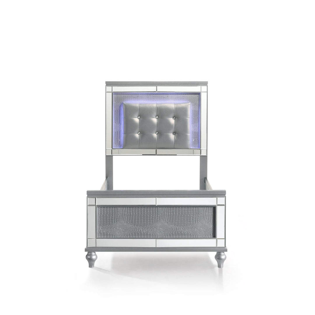 Valentino 3/3 T Footboard & Slats - Silver