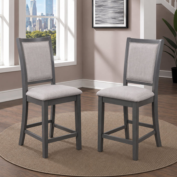 Amy Counter Chair (2/ctn)-Gray