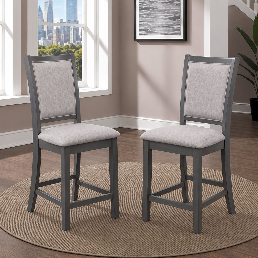Amy Counter Chair (2/ctn)-Gray