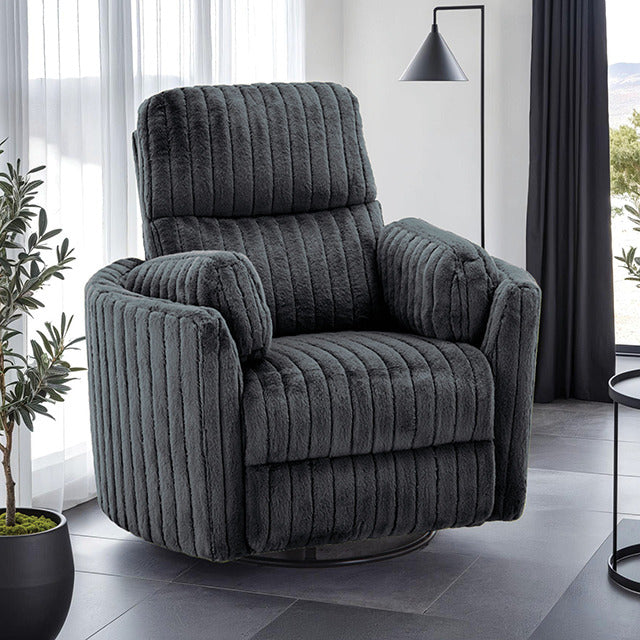 Belper Power Glider Recliner W/ Swivel, Dark Gray