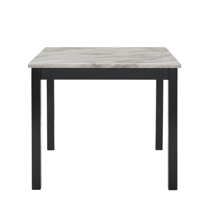 Celeste 5pc 42" Marble Finish Counter Table &amp; 4 Chairs-Black
