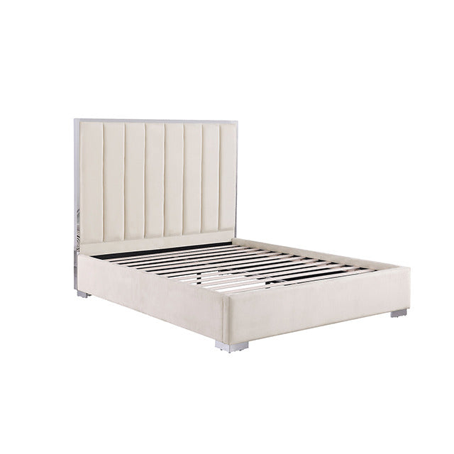 Nespoli Bed, White/Chrome