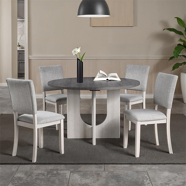 Oberto 5 Pc Round Dining Table Set, Gray - view 4