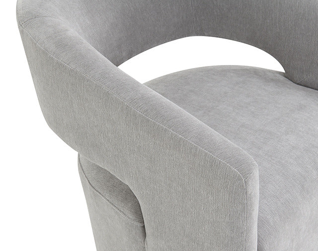 Tresa Arm Chair with Casters, Light Gray - view 3