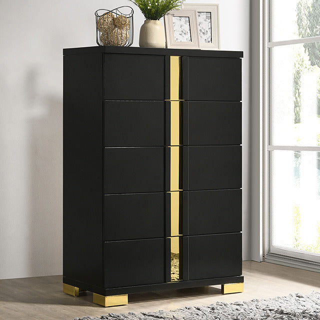 Lillestrom Chest, Black/Gold
