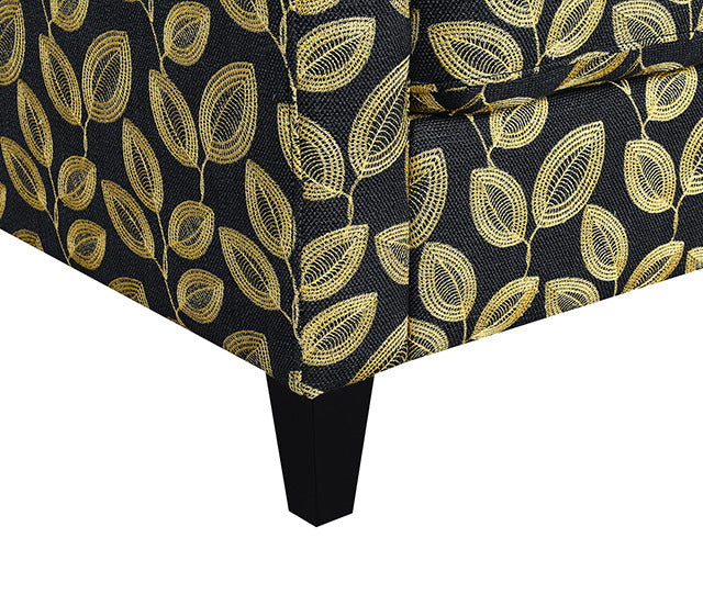 Ivey Acent Chair, Botanical Black/Gold - view 10