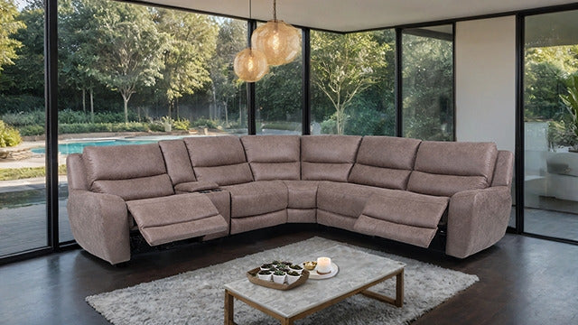 Demetrius Power Sectional, Slate Brown - view 2