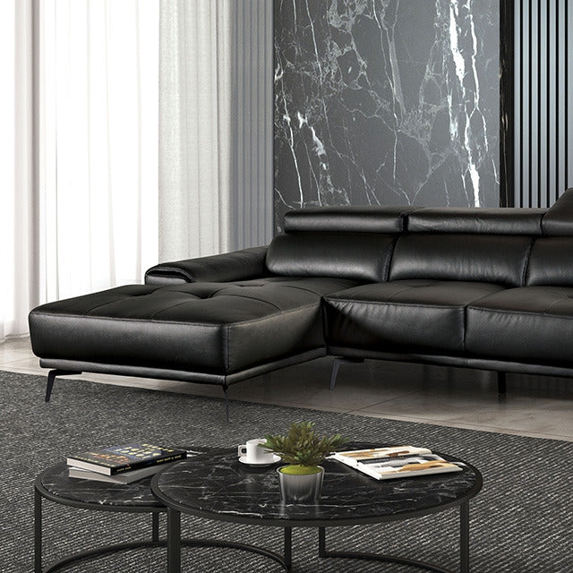 Vadso Sectional, Left Chaise, Black