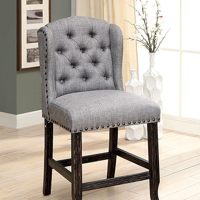 Sania Counter Ht. Chair, Antique Black/Light Gray