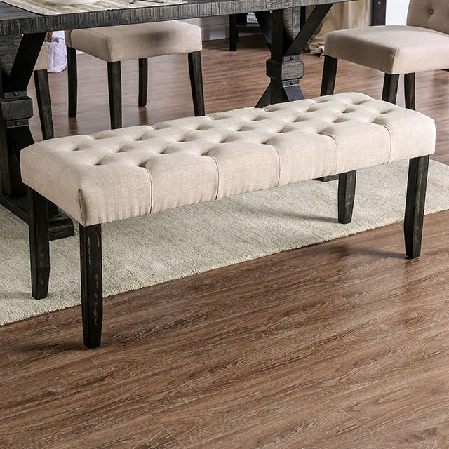 Alfred Bench, Antique Black/Ivory