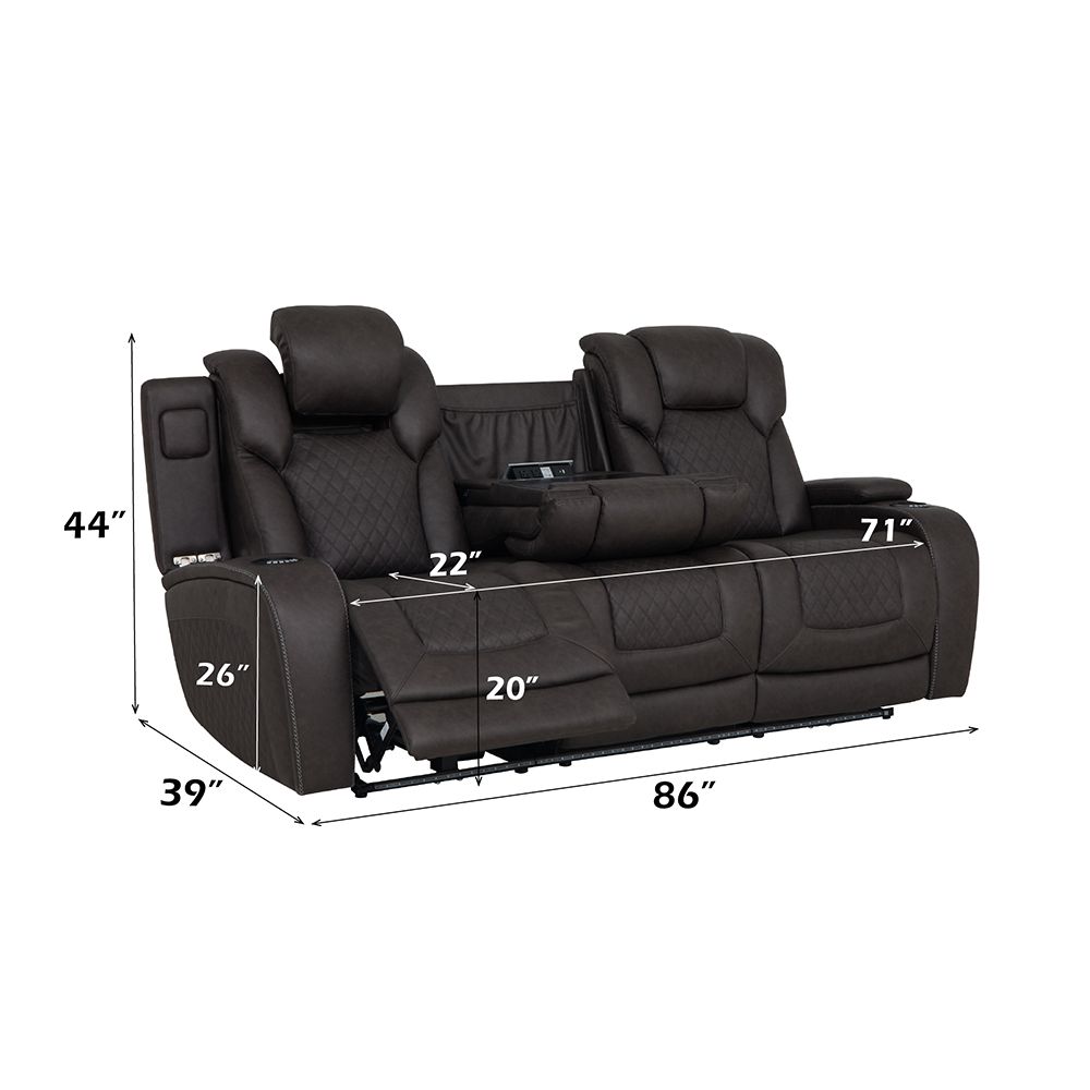 Wendell Power Motion Sofa with Dropdown Table, Storage, USB & LED