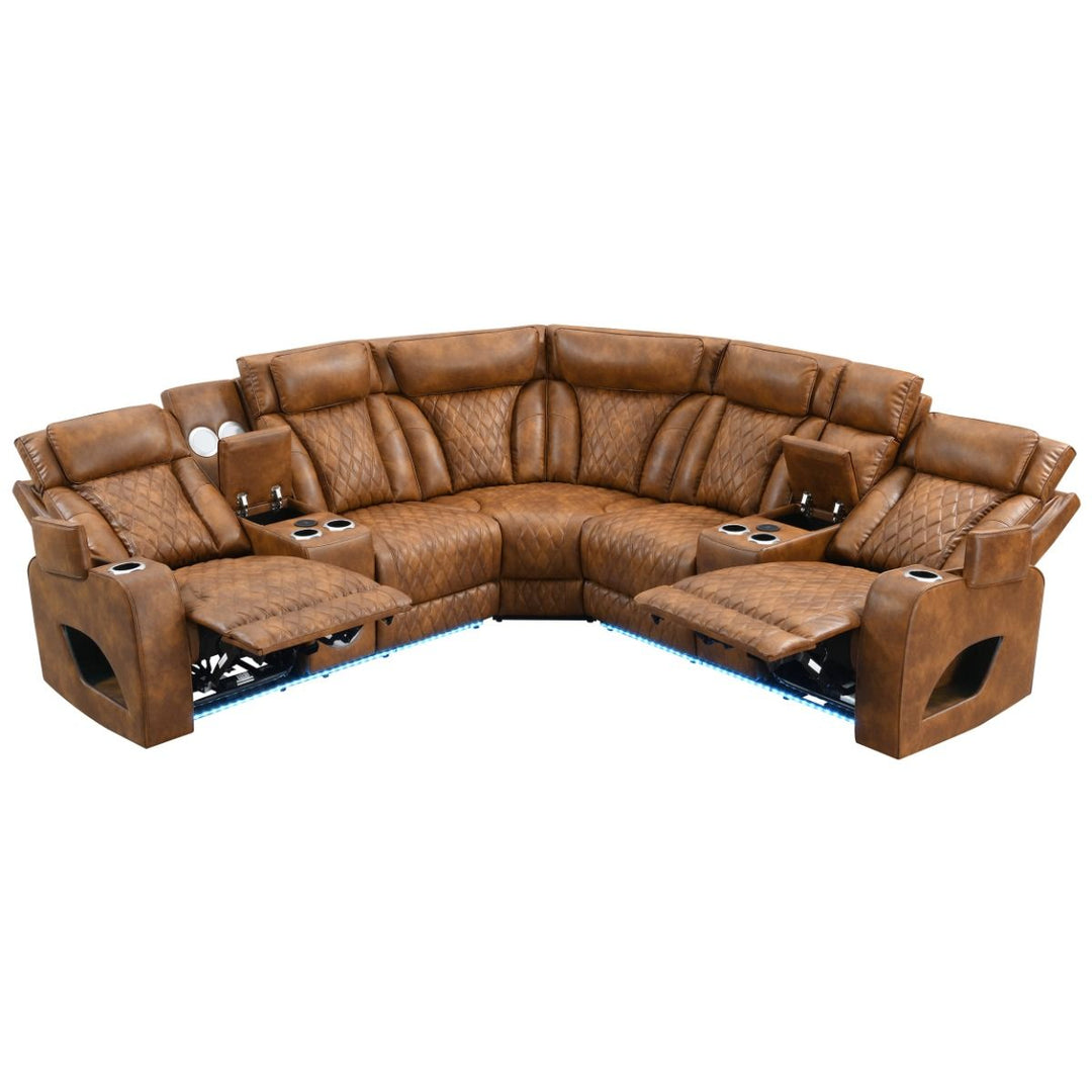 Taddeo Power Motion Sectional Sofa Set w/Power Headrest, Massage & LED – view 4