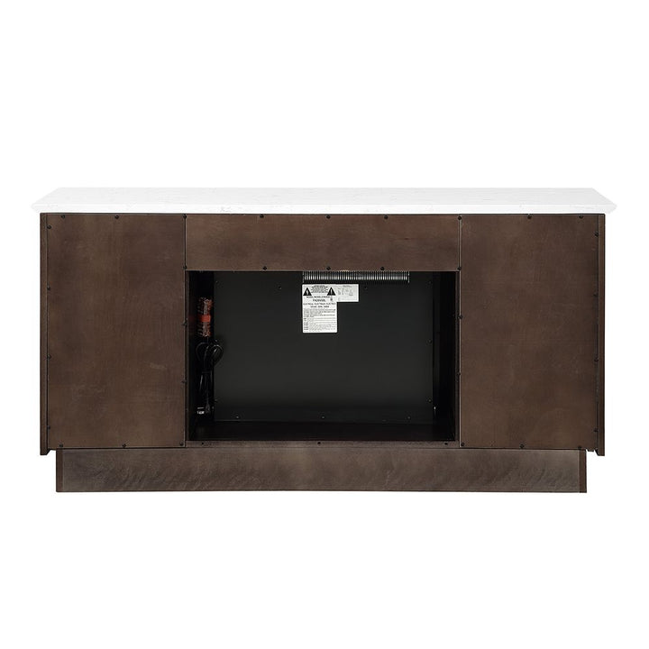 Jaramillo Server with Natural Marble Top &amp; Fireplace