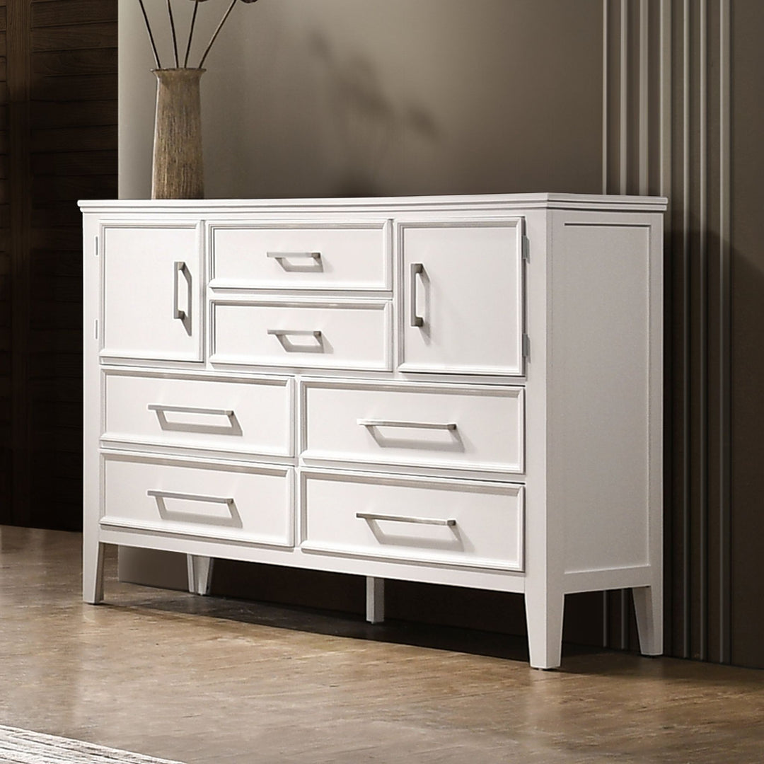 Andover 60" Dresser W/doors-White
