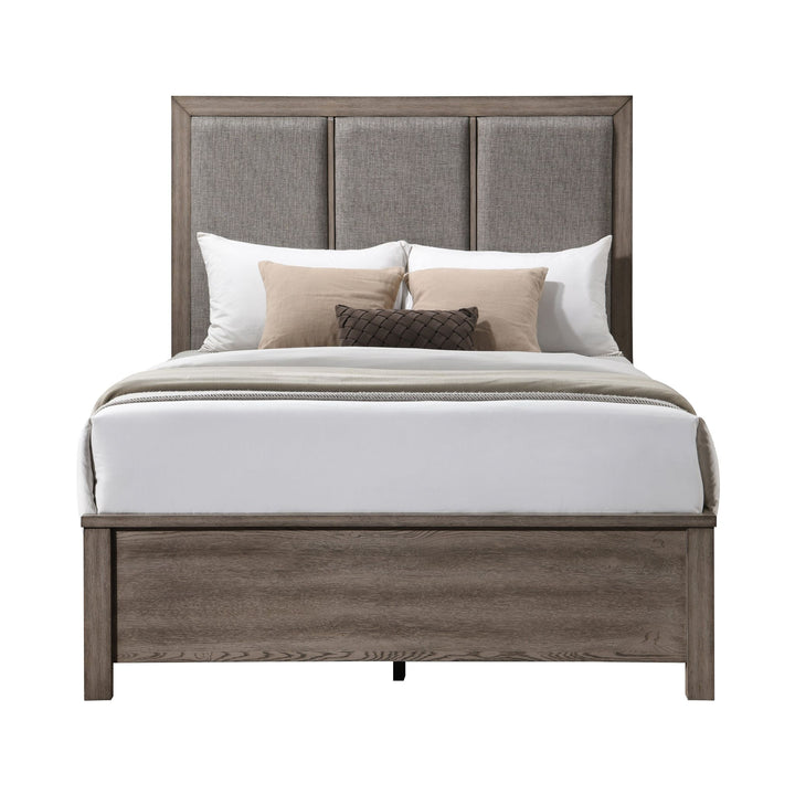 Harrisburg 5/0 Q Headboard, Footboard &amp; Slat Kit-Walnut