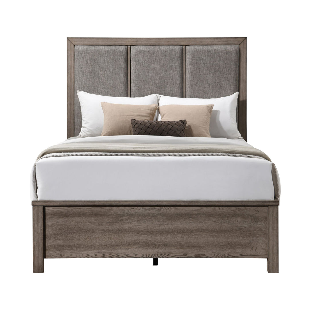 Harrisburg 5/0 Q Headboard, Footboard & Slat Kit-Walnut