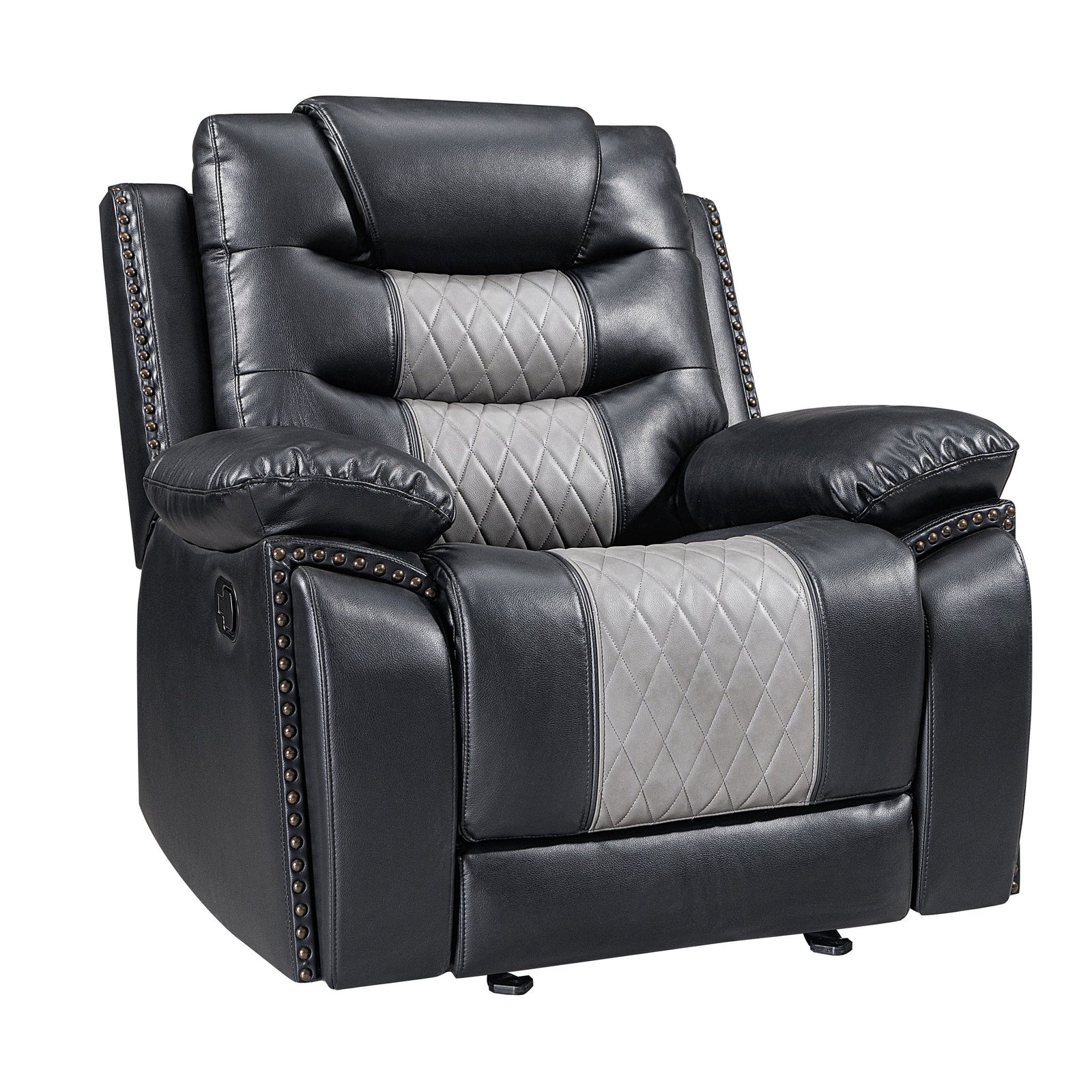 Nikko Glider Recliner-Black/gray