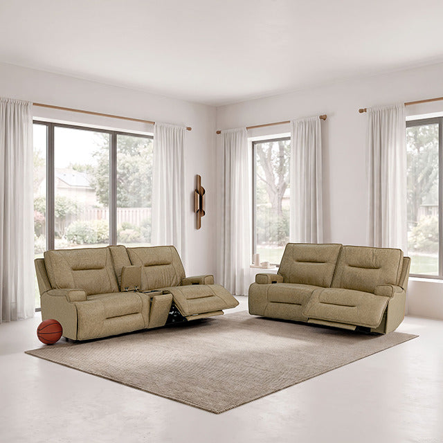 Dallas Oversized Power Sofa + Loveseat, Warm Taupe - view 2