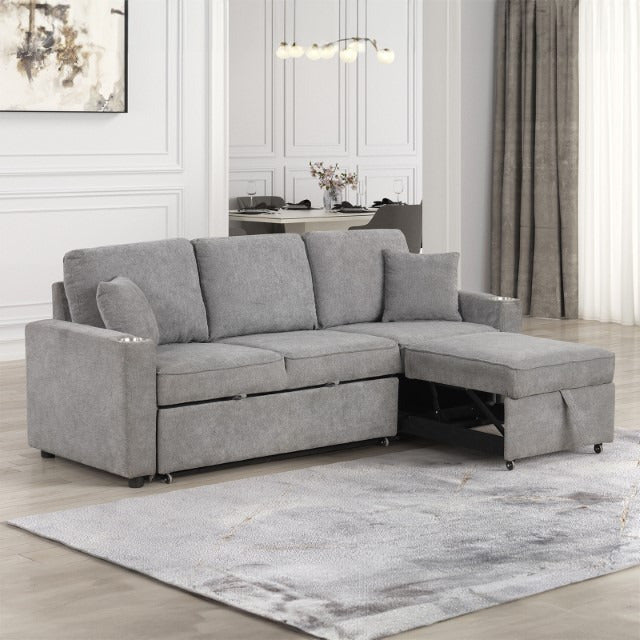Kendal Sleeper Sofa Sectional, Gray - view 4