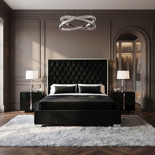 Vastano Bed, Black/Chrome - view 5