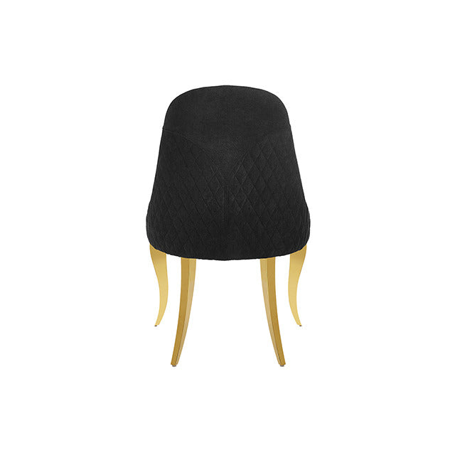 Neuveville Upholstered Side Chair, Black/Gold - view 4