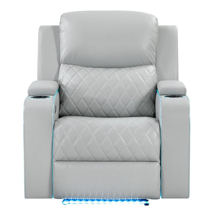 Elonzo Power Motion Recliner w w/LED, Power Headrest &amp; Speaker – view 3