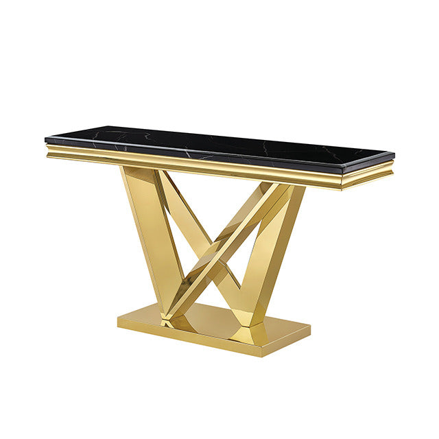 Villarsglane Sofa Table, Beige/Gold