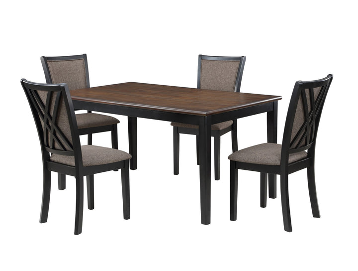 Potomac  60" Rectangle Dining Table &amp; 4 Chairs-Brown/black