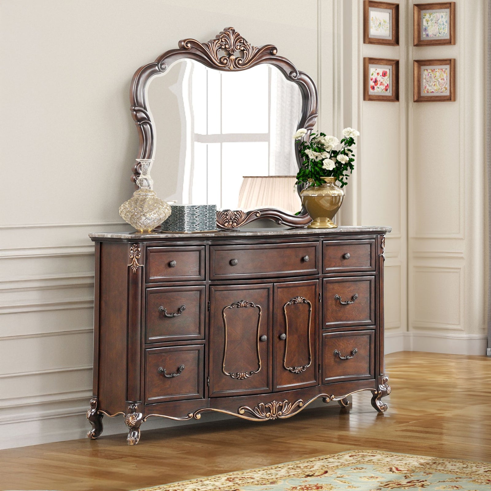Constantine Dresser/server Mirror-Cherry