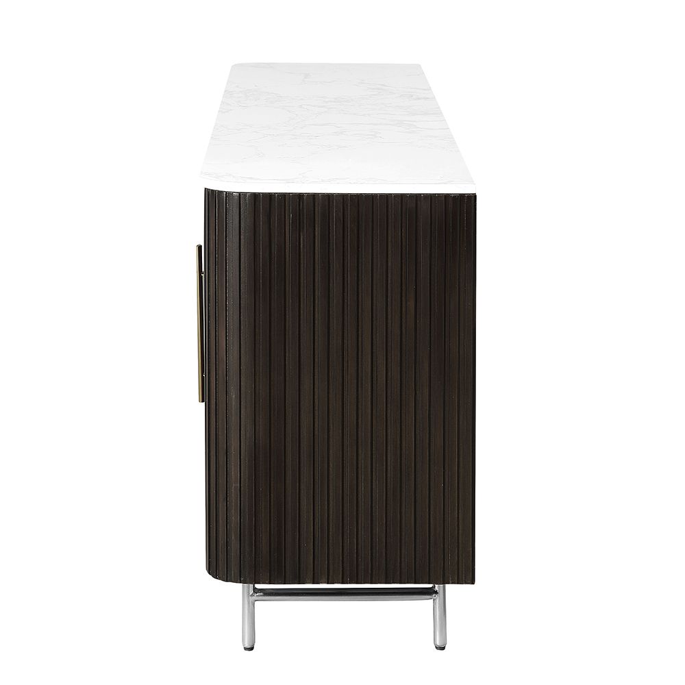Clayten Server with Marble Top & Fireplace