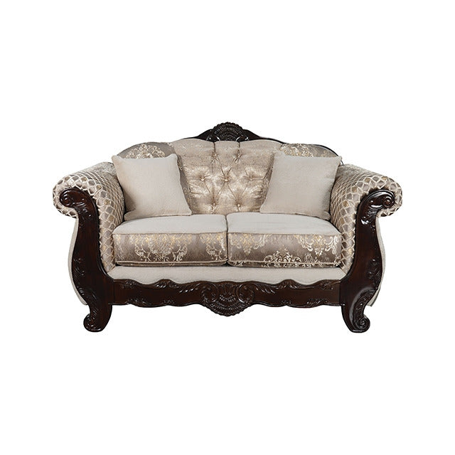 Paolini Oversized Sofa + Loveseat, Light Brown/Dark Cherry - view 5
