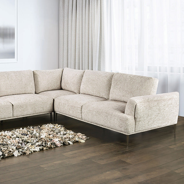 Gladbach Large L-Sectional, Light Brown