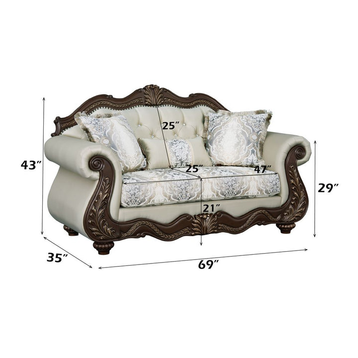 Pierce Loveseat w/3 Pillows – dimensions diagram