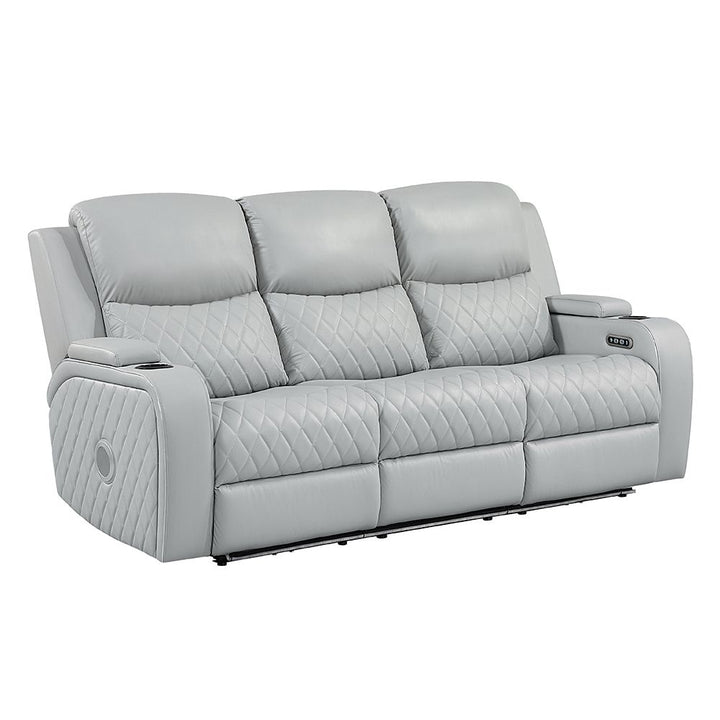 Elonzo Power Motion Sofa with LED, Power Headrest &amp; Speaker
