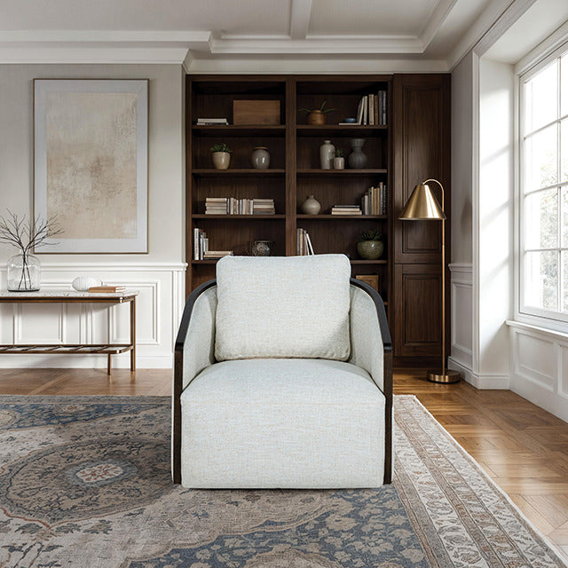 Zebina Swivel Chair, White - view 3