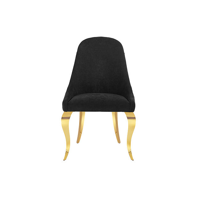 Neuveville Upholstered Side Chair, Black/Gold - view 2