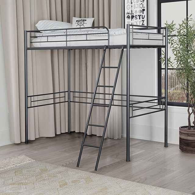 Myles Twin Loft Bed, Black