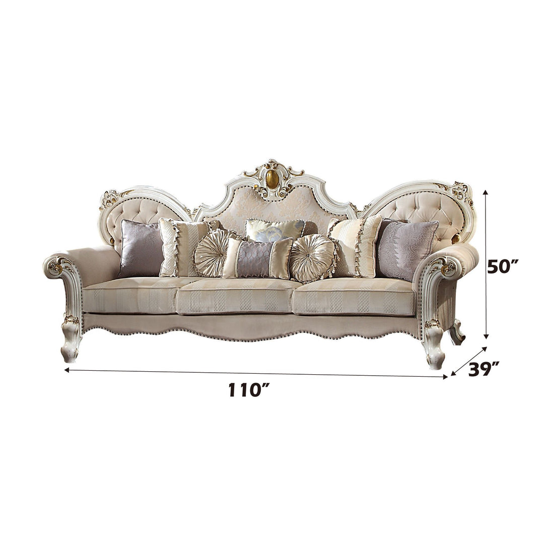 Picardy Oversized Sofa W/8 Pillows – dimensions diagram