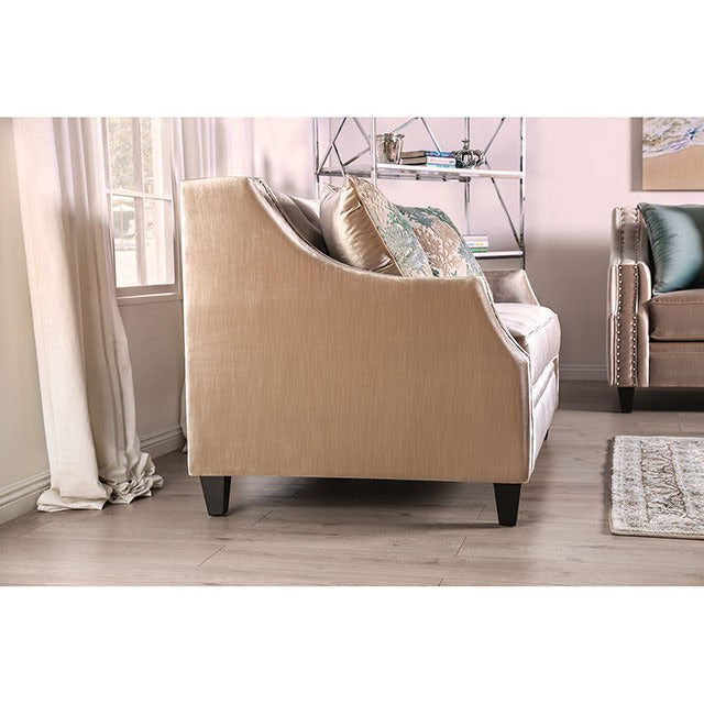 Elicia Sofa, Champagne/Turquoise - view 10