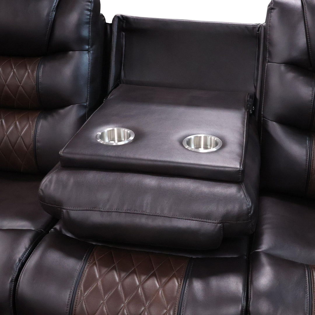 Nikko  Sofa W/pwr Fr-Brown