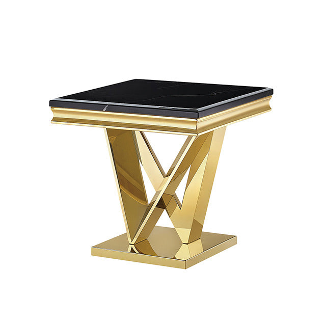 Villarsglane End Table, Black/Gold