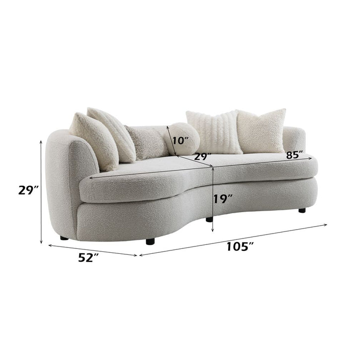 Iniko Sofa W/6 Pillows – dimensions diagram