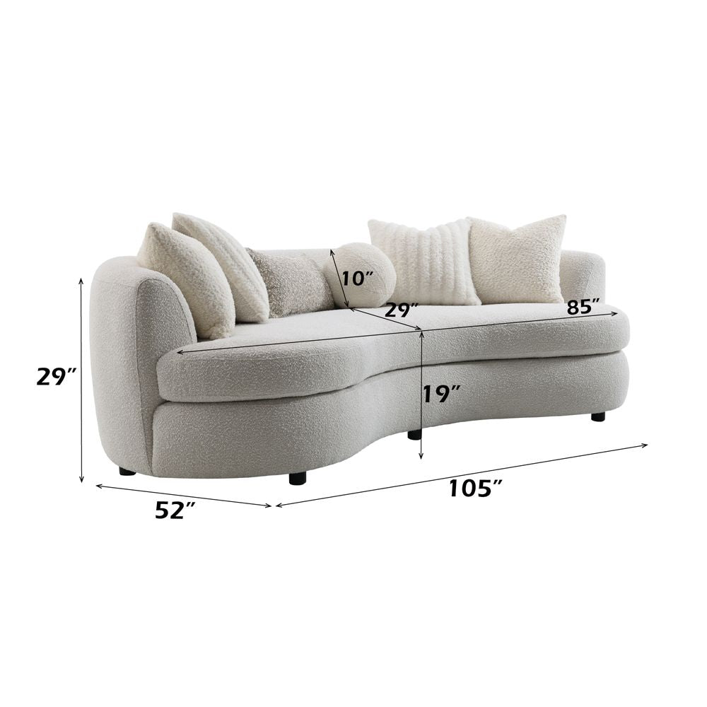 Iniko Sofa W/6 Pillows – dimensions diagram