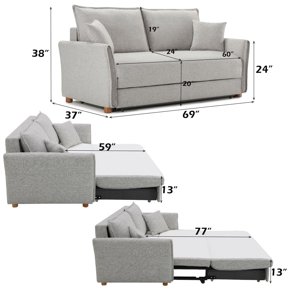Oran Sofa w/Sleeper – dimensions diagram