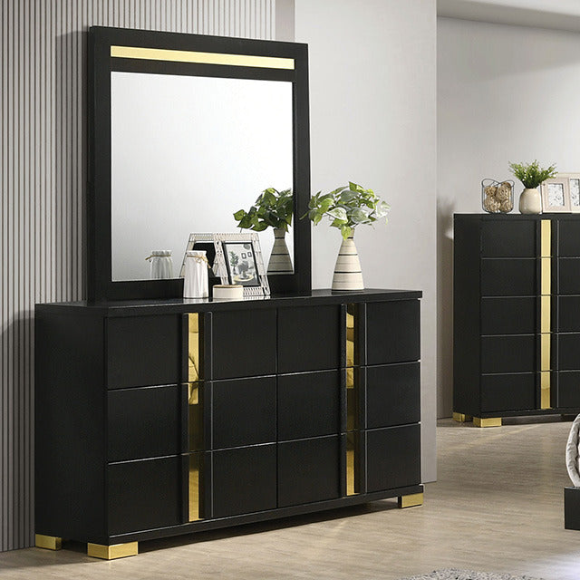 Lillestrom Dresser, Black/Gold