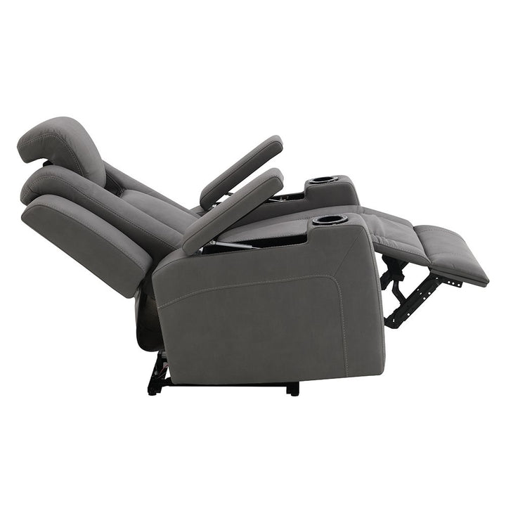 Leuco Power Motion Recliner with Cup Holder, Control, LED &amp; Power Headrest