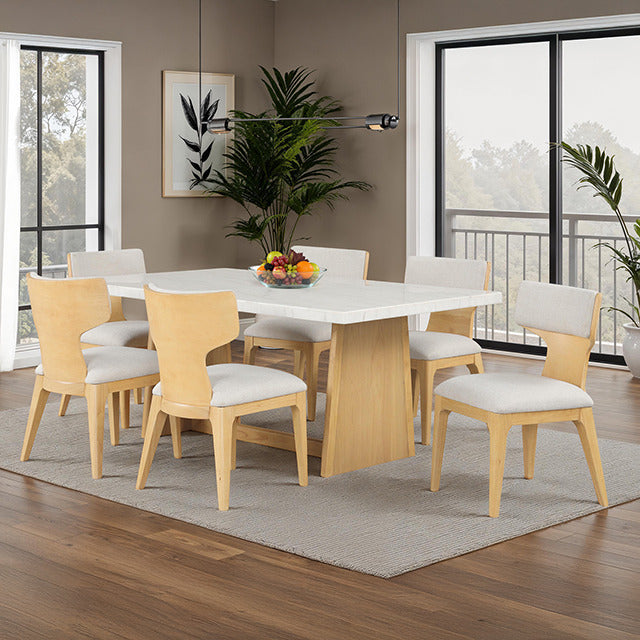Caerwys 7 Pc Dining Table Set, Natural - view 4