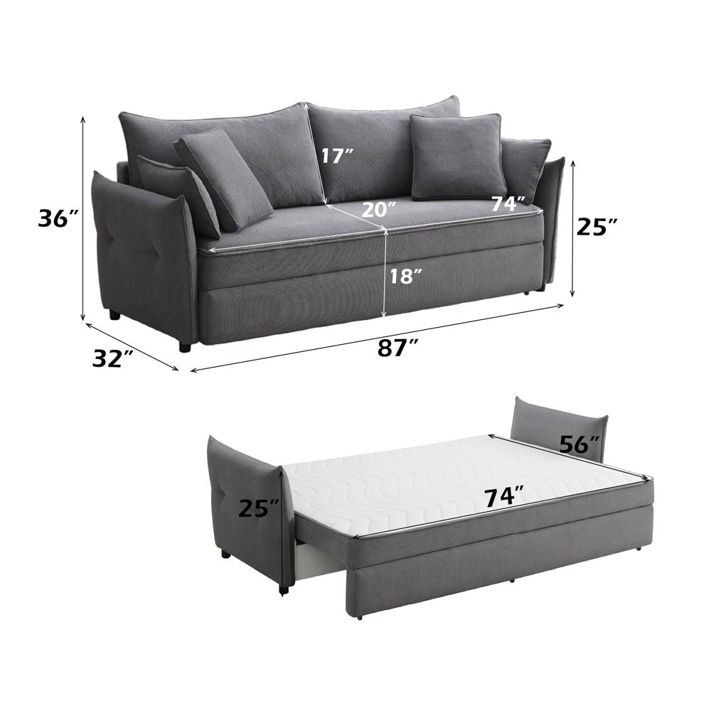 Irina Sofa W/Sleeper – dimensions diagram